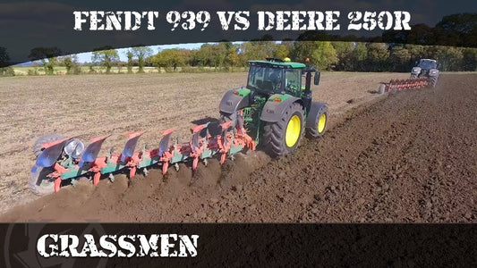 Fendt 939 vs John Deere 250r Ploughing