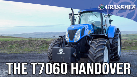 The Mills Men of Slemish Tractors handover the T7060