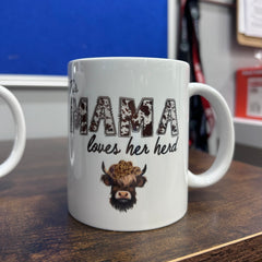 "This Mama Loves her Herd" White Ceramic Mug