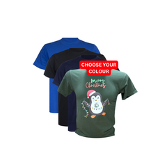 Kid's Penguin Novelty Merry Christmas T-Shirt