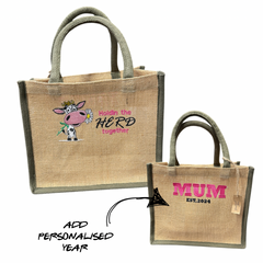 "Holdin the Herd Together" Mini Jute Bag (Add personalised year)