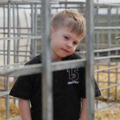 "15 Year's of GRASSMEN" Kids Black Anniversary Polo Shirt