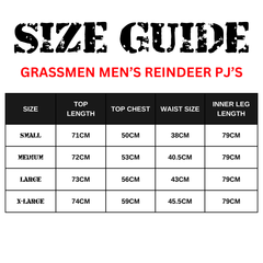 "GRASSMEN Season's Bleating's" Adults Mens Grey & Red Reindeer Pyjamas