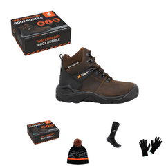 Xpert Typhoon Brown Laced Safety Boot Bundle