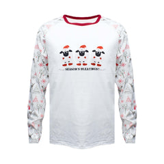 "GRASSMEN Season's Bleating's" Adults Woman's Grey & Red Reindeer Pyjamas