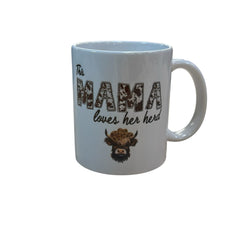 "This Mama Loves her Herd" White Ceramic Mug