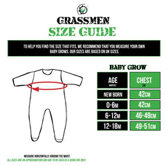 "GRASSMEN" Baby Grow Black