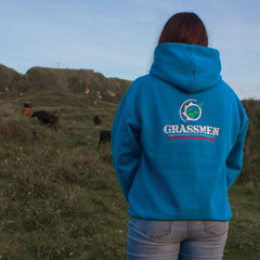 "GRASSMEN" Unisex Adults Electric Blue Hoodie