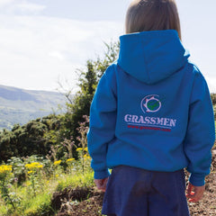 "GRASSMEN" Kids Electric Blue Hoodie