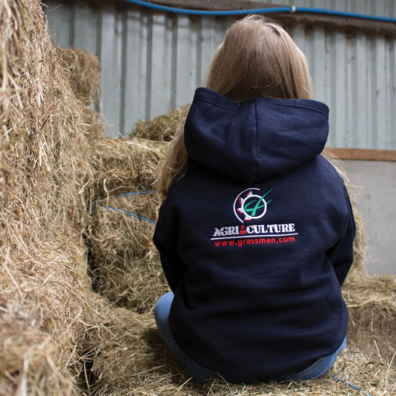 AGRI is our CULTURE Kids Navy Hoodie Grassmen