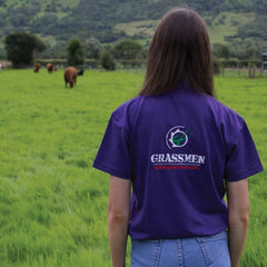 "GRASSMEN" Kids Purple Polo Shirt