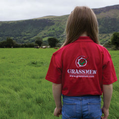 "GRASSMEN" Kids Red Polo Shirt