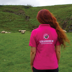 "GRASSMEN" Unisex Adults Pink Polo Shirt