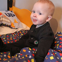 "GRASSMEN" Baby Grow Black