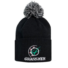 "GRASSMEN" Bobble Hat Black