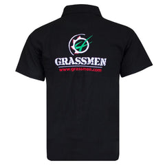 "GRASSMEN" Unisex Adults Black Polo Shirt