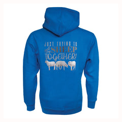 "Just trying to get my sheep together" Electric Blue Unisex Adults Hoodie