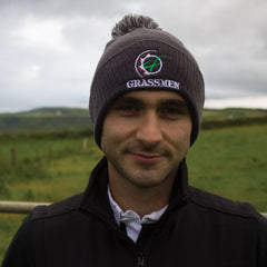 "GRASSMEN" Bobble Hat Charcoal Grey