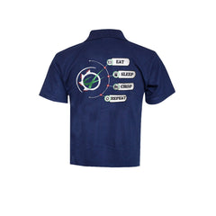 "Eat, Sleep, Chop, Repeat." Kids Navy Polo Shirt