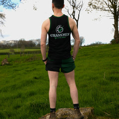 "GRASSMEN" Shearing Singlet Vest Kids Black & Green