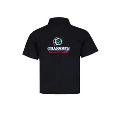 "GRASSMEN" Kids Black Polo Shirt