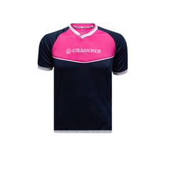 "GRASSMEN" Kids Pink & Navy Kids Rugby Top