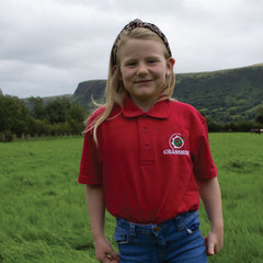 "GRASSMEN" Kids Red Polo Shirt