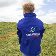 "GRASSMEN" Kids Blue Softshell Jacket