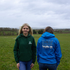 "Just trying to get my sheep together" Electric Blue Unisex Adults Hoodie