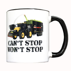 "Can't Stop, Won't Stop!" Two Toned White Ceramic Mug