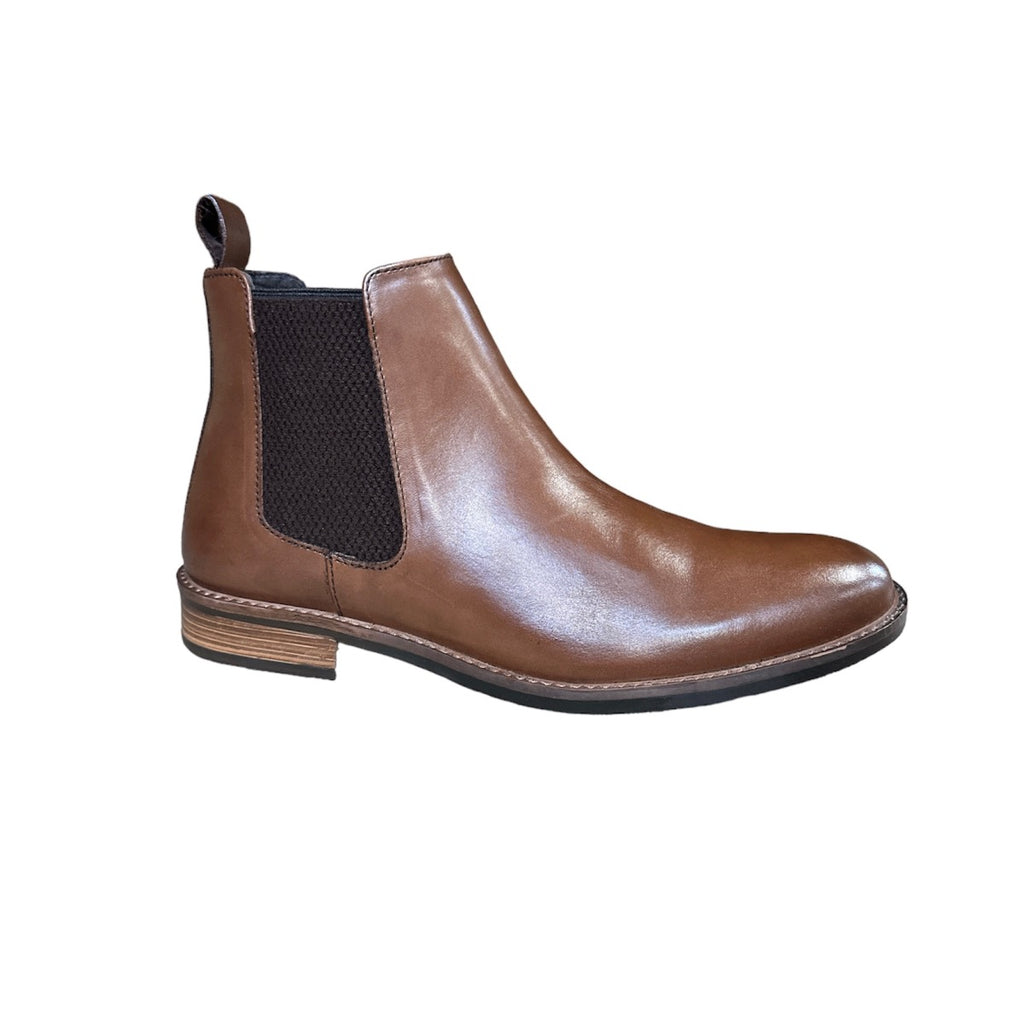 Roamers Men s Brown Leather Chelsea Dealer Boots Grassmen