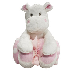 "GRASSMEN" Pink Hippo Teddy & Blanket