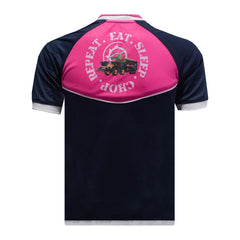 "GRASSMEN" Unisex Adults Pink & Navy Adults Rugby Top