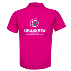 "GRASSMEN" Unisex Adults Pink Polo Shirt