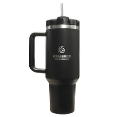 "GRASSMEN" 1.1L Stainless Steel Cup with Straw and Handle