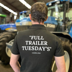 Novelty Polo Shirt Black "Full Trailer Tuesday"