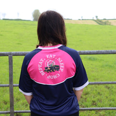 "GRASSMEN" Unisex Adults Pink & Navy Adults Rugby Top